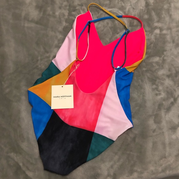 NWT Mara Hoffman Emma V Neck One Piece Size Small - Picture 7 of 8